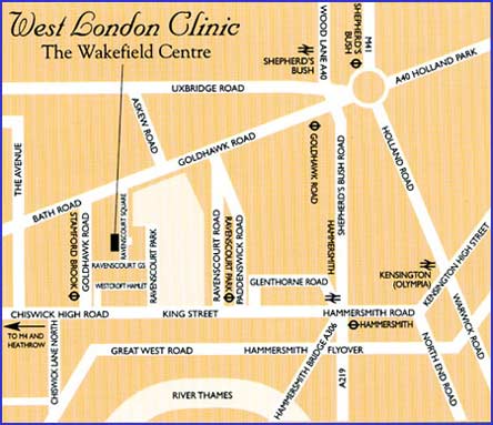 map of the west london clinic